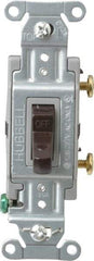 Hubbell Wiring Device-Kellems - 1 Pole, 120 to 277 VAC, 20 Amp, Commercial Grade, Toggle, Wall and Dimmer Light Switch - 4-1/16 Inch High - Caliber Tooling