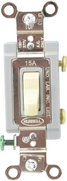 Hubbell Wiring Device-Kellems - 1 Pole, 120 to 277 VAC, 15 Amp, Industrial Grade Toggle, Wall and Dimmer Light Switch - 1-5/16 Inch Wide x 4-1/16 Inch High - Caliber Tooling