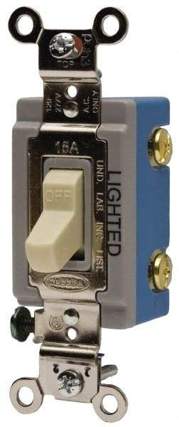 Hubbell Wiring Device-Kellems - 3 Pole, 120 to 277 VAC, 20 Amp, Residential Grade, Toggle, Wall and Dimmer Light Switch - 1-5/16 Inch Wide x 4-1/16 Inch High - Caliber Tooling