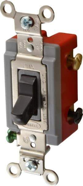 Hubbell Wiring Device-Kellems - 3 Pole, 120 to 277 VAC, 20 Amp, Industrial Grade, Toggle, Wall and Dimmer Light Switch - 1-5/16 Inch Wide x 4-1/16 Inch High - Caliber Tooling