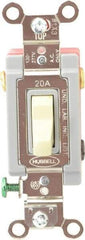 Hubbell Wiring Device-Kellems - 3 Pole, 120 to 277 VAC, 20 Amp, Industrial Grade, Toggle, Wall and Dimmer Light Switch - 1-5/16 Inch Wide x 4-1/16 Inch High - Caliber Tooling