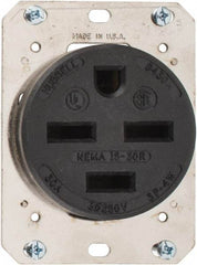 Hubbell Wiring Device-Kellems - 250 VAC, 30 Amp, 15-30R NEMA Configuration, Brown, Industrial Grade, Self Grounding Single Receptacle - 3 Phase, 3 Poles, 4 Wire, Flush Mount - Caliber Tooling