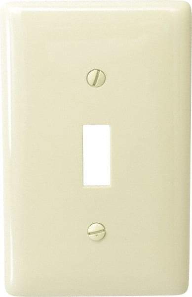 Hubbell Wiring Device-Kellems - 1 Gang, 4-1/2 Inch Long x 2.78 Inch Wide, Standard Switch Plate - Toggle Switch, Ivory, Nylon - Caliber Tooling