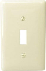 Hubbell Wiring Device-Kellems - 1 Gang, 4-1/2 Inch Long x 2.78 Inch Wide, Standard Switch Plate - Toggle Switch, Ivory, Nylon - Caliber Tooling