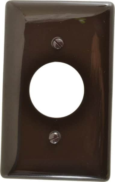 Hubbell Wiring Device-Kellems - 1 Gang, 4-1/2 Inch Long x 2.78 Inch Wide, Standard Outlet Wall Plate - Single Outlet, Brown, Nylon - Caliber Tooling