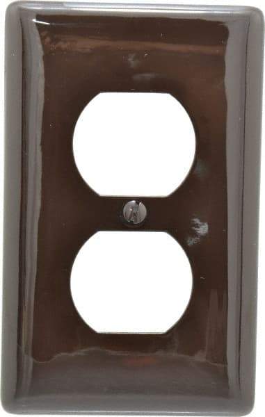 Hubbell Wiring Device-Kellems - 1 Gang, 4-1/2 Inch Long x 2.78 Inch Wide, Standard Outlet Wall Plate - Duplex Outlet, Brown, Nylon - Caliber Tooling