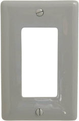 Hubbell Wiring Device-Kellems - 1 Gang, 4-1/2 Inch Long x 2.87 Inch Wide, Standard Outlet Wall Plate - Single Outlet, Gray, Nylon - Caliber Tooling