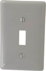 Hubbell Wiring Device-Kellems - 1 Gang, 4-1/2 Inch Long x 2.78 Inch Wide, Standard Switch Plate - Toggle Switch, Gray, Nylon - Caliber Tooling