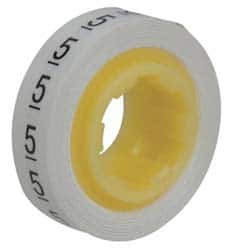 3M - 8' Long x 0.215" Wide, Polyester Film, Preprinted Tape Refills - White Background, Self Adhesive, Character 5 - Caliber Tooling