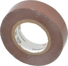 3M - 1/2" x 20', Brown Vinyl Electrical Tape - Series 35, 7 mil Thick, 1,250 V/mil Dielectric Strength, 17 Lb./Inch Tensile Strength - Caliber Tooling