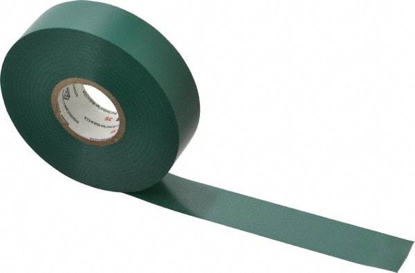 3M - 3/4" x 66', Green Vinyl Electrical Tape - Series 35, 7 mil Thick, 1,250 V/mil Dielectric Strength, 17 Lb./Inch Tensile Strength - Caliber Tooling