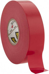 3M - 3/4" x 66', Red Vinyl Electrical Tape - Series 35, 7 mil Thick, 1,250 V/mil Dielectric Strength, 17 Lb./Inch Tensile Strength - Caliber Tooling