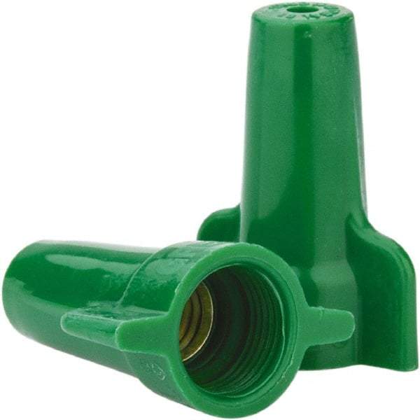 Ideal - 2, 14 to 4, 12 AWG, 600 Volt, Flame Retardant, Wing Twist on Wire Connector - Green, 221°F - Caliber Tooling