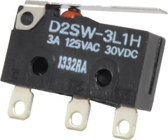 Omron - 3 Amp at 30 VDC, 3 Amp at 125 VAC, 2 Amp at 250 VAC, SPDT, Hinge Lever, Sealed Miniature Snap Action Switch - 250 VAC, 30 VDC, Solder Terminal, 2.12 Ounce Max Operating Force, 0.47 Inch High x 0.78 Inch Long x 1/4 Inch Wide, -13 to 185°F - Caliber Tooling