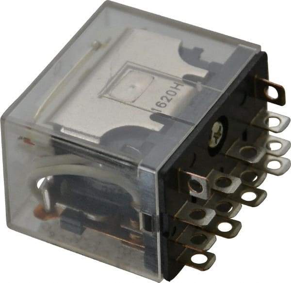 Omron - 14 Pins, 1.95 to 2.5 VA Power Rating, Square Electromechanical Plug-in & Solder General Purpose Relay - 10 Amp at 110 Amp VAC, 4PDT, 24 VAC, 41.5mm Wide x 36mm High x 28mm Deep - Caliber Tooling