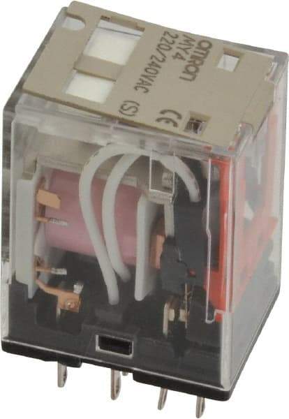 Omron - 14 Pins, 0.9 to 1.1 VA Power Rating, Square Electromechanical Plug-in & Solder General Purpose Relay - 5 Amp at 240 VAC, 4PDT, 220/240 VAC, 21.5mm Wide x 36mm High x 28mm Deep - Caliber Tooling