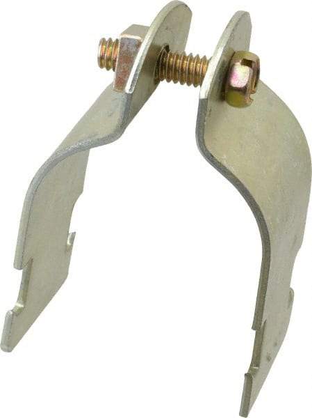 Thomas & Betts - 1-1/2" Pipe, 14 Gauge" Pipe or Tube Clamp - Gold Galvanized, 1,000 Lb Capacity - Caliber Tooling