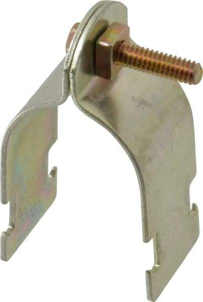 Thomas & Betts - 1-1/4" Pipe, 14 Gauge" Pipe or Conduit Clamp - Gold Galvanized, Rigid & IMC Conduit - Caliber Tooling