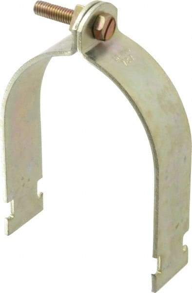 Thomas & Betts - 3-1/2" Pipe, 1/8 Gauge" Pipe or Conduit Clamp - Gold Galvanized, Rigid & IMC Conduit - Caliber Tooling