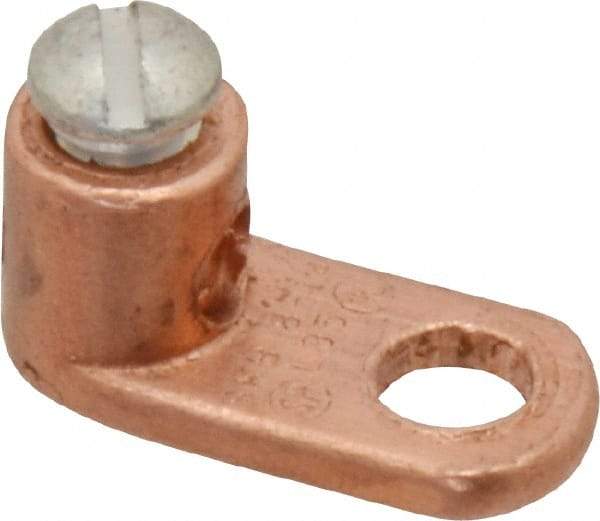 Thomas & Betts - 14-8 AWG Noninsulated Crimp Connection D Shaped Ring Terminal - 1/4" Stud, 13/16" OAL x 3/8" Wide, Tin Plated Copper Contact - Caliber Tooling