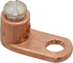 Thomas & Betts - 14-8 AWG Noninsulated Crimp Connection D Shaped Ring Terminal - 1/4" Stud, 13/16" OAL x 3/8" Wide, Tin Plated Copper Contact - Caliber Tooling