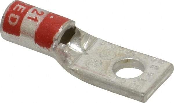 Thomas & Betts - 8 AWG Noninsulated Crimp Connection Square Ring Terminal - #10 Stud, 1.16" OAL x 0.39" Wide, Tin Plated Copper Contact - Caliber Tooling