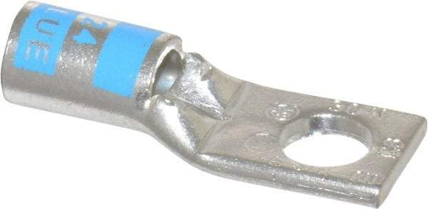 Thomas & Betts - 6 AWG Noninsulated Compression Connection Square Ring Terminal - 1/4" Stud, 1.23" OAL x 0.44" Wide, Tin Plated Copper Contact - Caliber Tooling