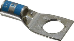 Thomas & Betts - 6 AWG Noninsulated Compression Connection Square Ring Terminal - 3/8" Stud, 1.41" OAL x 0.6" Wide, Tin Plated Copper Contact - Caliber Tooling