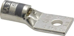 Thomas & Betts - 4 AWG Noninsulated Crimp Connection Square Ring Terminal - #10 Stud, 1.38" OAL x 0.55" Wide, Tin Plated Copper Contact - Caliber Tooling