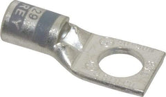 Thomas & Betts - 4 AWG Noninsulated Compression Connection Square Ring Terminal - 3/8" Stud, 1.42" OAL x 0.61" Wide, Tin Plated Copper Contact - Caliber Tooling