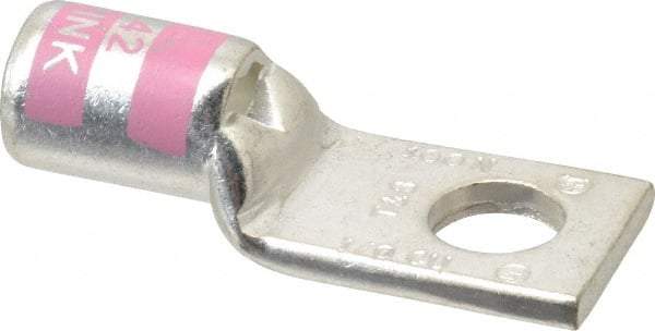 Thomas & Betts - 1/0 AWG Noninsulated Compression Connection Square Ring Terminal - 3/8" Stud, 1.88" OAL x 3/4" Wide, Tin Plated Copper Contact - Caliber Tooling