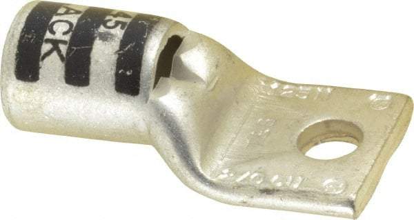 Thomas & Betts - 2/0 AWG Noninsulated Compression Connection Square Ring Terminal - 1/4" Stud, 1.65" OAL x 0.83" Wide, Tin Plated Copper Contact - Caliber Tooling