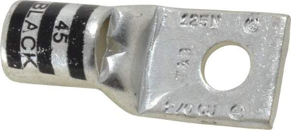 Thomas & Betts - 2/0 AWG Noninsulated Compression Connection Square Ring Terminal - 5/16" Stud, 1.88" OAL x 0.83" Wide, Tin Plated Copper Contact - Caliber Tooling