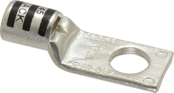 Thomas & Betts - 2/0 AWG Noninsulated Compression Connection Square Ring Terminal - 1/2" Stud, 2-1/4" OAL x 0.83" Wide, Tin Plated Copper Contact - Caliber Tooling