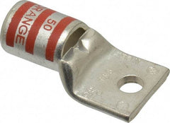 Thomas & Betts - 3/0 AWG Noninsulated Compression Connection Rectangle Ring Terminal - 1/4" Stud, 1-3/4" OAL x 0.92" Wide, Tin Plated Copper Contact - Caliber Tooling