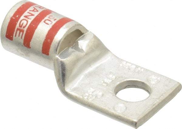 Thomas & Betts - 3/0 AWG Noninsulated Compression Connection Rectangle Ring Terminal - 3/8" Stud, 2.03" OAL x 0.92" Wide, Tin Plated Copper Contact - Caliber Tooling