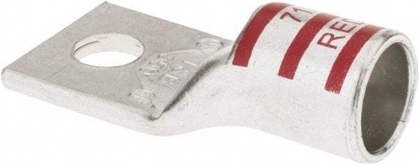 Thomas & Betts - 350 kcmil Wire Noninsulated Compression Connection Square Ring Terminal - 1/2" Stud, 2.85" OAL x 1.36" Wide, Tin Plated Copper Contact - Caliber Tooling