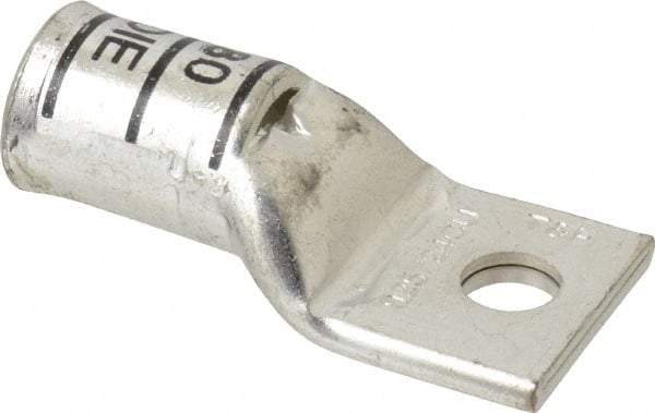 Thomas & Betts - 400 kcmil Wire Noninsulated Compression Connection Square Ring Terminal - 1/2" Stud, 3.31" OAL x 1.61" Wide, Tin Plated Copper Contact - Caliber Tooling