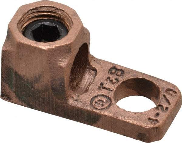 Thomas & Betts - 4-2/0 AWG Noninsulated Lug Connection D Shaped Ring Terminal - 3/8" Stud, 1-21/32" OAL x 23/32" Wide, Tin Plated Copper Contact - Caliber Tooling