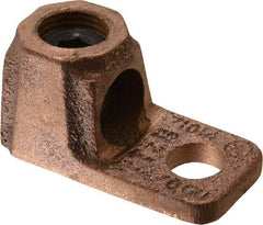 Thomas & Betts - 2-4/0 AWG Noninsulated Crimp Connection D Shaped Ring Terminal - 3/8" Stud, 1-7/8" OAL x 15/16" Wide, Copper Contact - Caliber Tooling