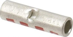 Thomas & Betts - 8 AWG Compatible, Noninsulated, Crimp-On Butt Splice Terminal - 2 Wire Entries, Copper Contacts, Tin Contact Plating, 1" OAL, Red - Caliber Tooling