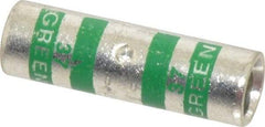 Thomas & Betts - 1 AWG Compatible, Noninsulated, Crimp-On Butt Splice Terminal - 2 Wire Entries, Copper Contacts, Tin Contact Plating, 1-1/2" OAL, Green - Caliber Tooling