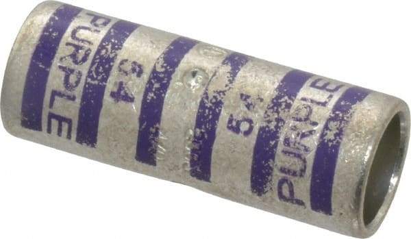 Thomas & Betts - 4/0 AWG Compatible, Noninsulated, Crimp-On Butt Splice Terminal - 2 Wire Entries, Copper Contacts, Tin Contact Plating, 1.88" OAL, Purple - Caliber Tooling