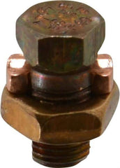 Thomas & Betts - 8 to 6 AWG, Copper Wire Compatible, Copper Alloy, Hex Split Bolt Connector - 31/32" OAL, 15/32" Head Width, 21/32" Base Width - Caliber Tooling