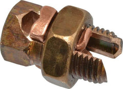 Thomas & Betts - 8 to 4 AWG, Copper Wire Compatible, Copper Alloy, Hex Split Bolt Connector - 1-1/16" OAL, 17/32" Head Width, 23/32" Base Width - Caliber Tooling