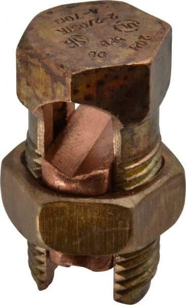 Thomas & Betts - 14 to 2/0 AWG, Copper Wire Compatible, Copper Alloy, Hex Split Bolt Connector - 1-13/16" OAL, 7/8" Head Width, 1-1/16" Base Width - Caliber Tooling