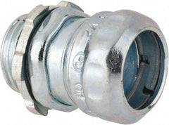 Thomas & Betts - 1/2" Trade, Steel Compression Straight EMT Conduit Connector - Noninsulated - Caliber Tooling