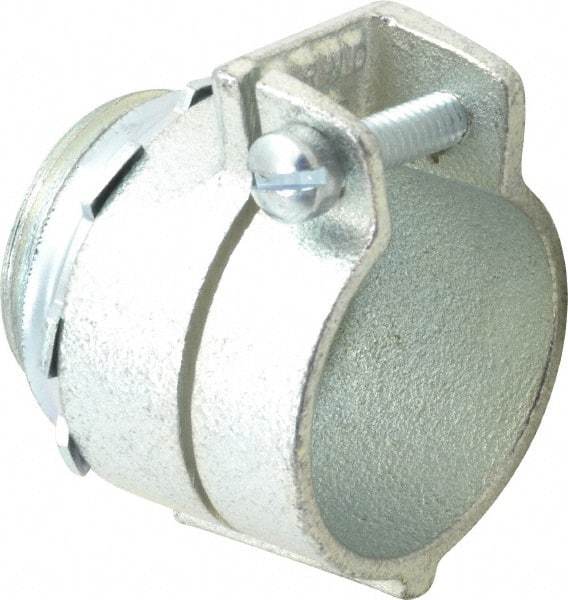 Thomas & Betts - 1" Trade, Malleable Iron Squeeze Clamp Straight FMC Conduit Connector - Noninsulated - Caliber Tooling