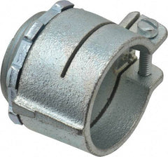 Thomas & Betts - 1-1/4" Trade, Malleable Iron Squeeze Clamp Straight FMC Conduit Connector - Noninsulated - Caliber Tooling