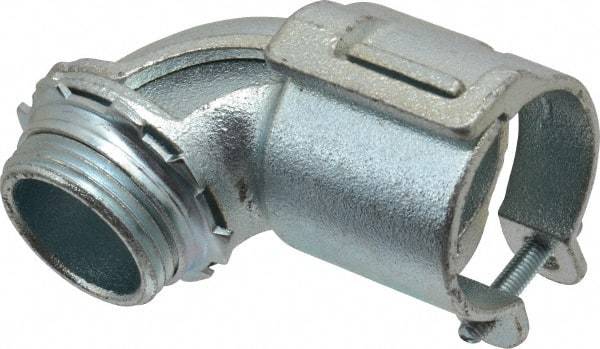 Thomas & Betts - 1" Trade, Malleable Iron Squeeze Clamp 90° FMC Conduit Connector - Noninsulated - Caliber Tooling